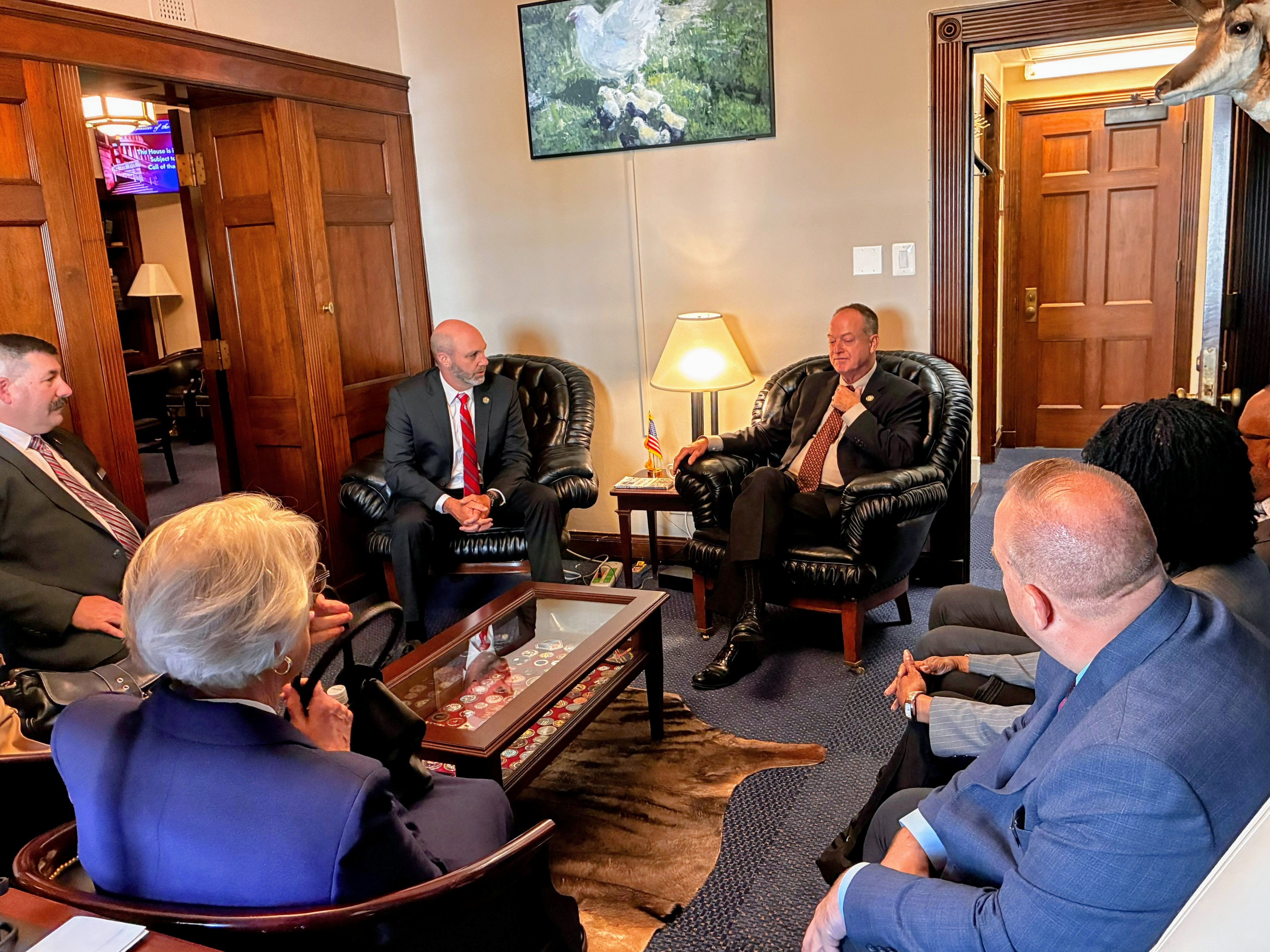 The team visiting with Congressman Mark Messmer